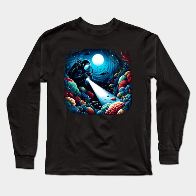 Mystical Night Dives Trip - Scuba Diving Long Sleeve T-Shirt by eighttwentythreetees